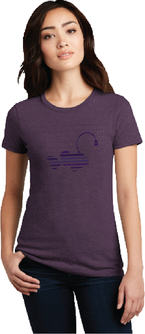 Fish Rock Purple Angler T-Shirt - Women's
