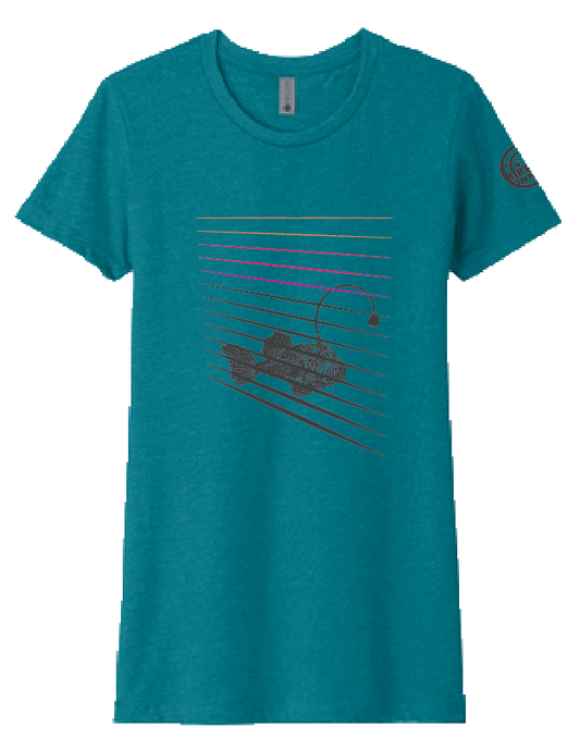 Multi-Colored Striped Angler Fish Rock T-Shirt - Women's
