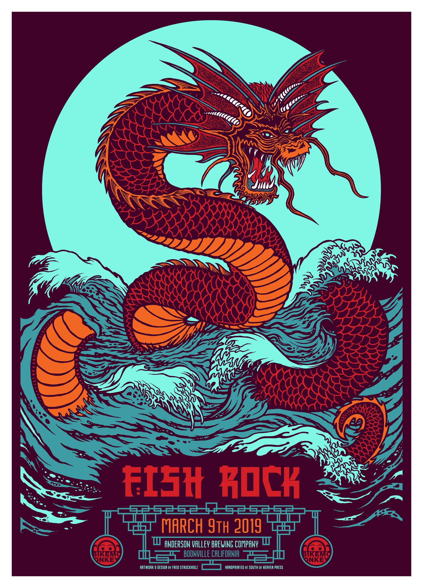 Fish Rock Race Serpent poster by Fred Struckholz